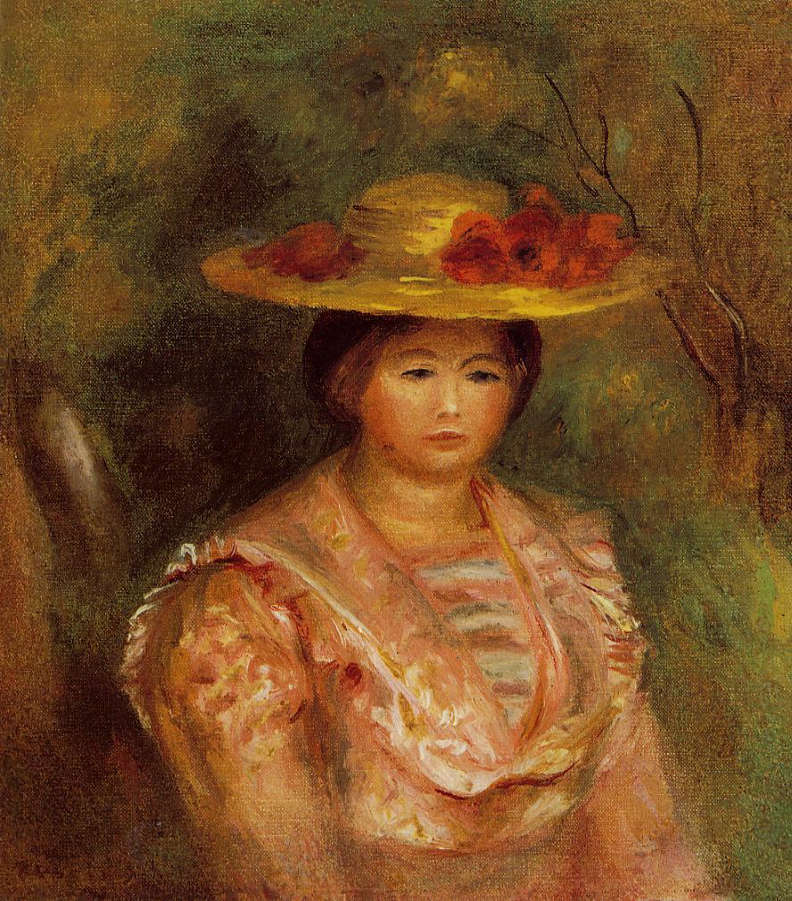 Bust of a Woman (Gabrielle) - Pierre-Auguste Renoir painting on canvas